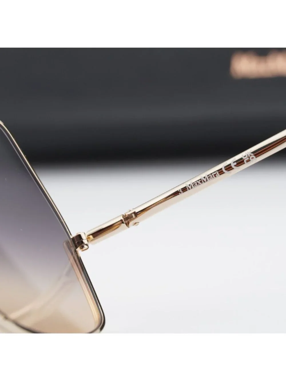 Max Mara MM0102 32B Butterfly Sunglasses - Gold / Smoke Gradient